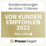 Bewertungssiegel: Von Kunden empfohlen bei ProvenExpert 2022