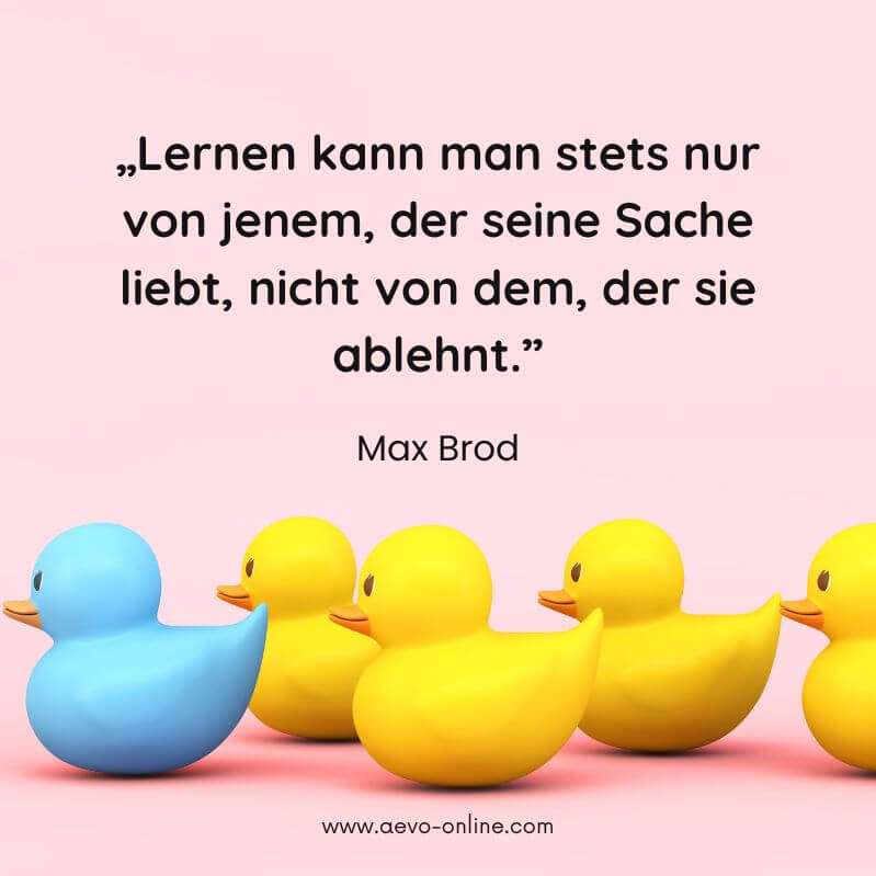 aevo online zitate ausbildung | aevo online lernen kann man stets nur von jenem der seine sache liebt nicht von dem der sie ablehnt zitat von max brod