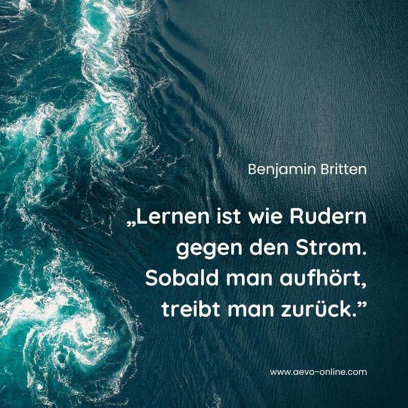 aevo online zitate ausbildung | aevo online lernen ist wie rudern gegen den strom sobald man aufhört treibt man zurück zitat von benjamin britten
