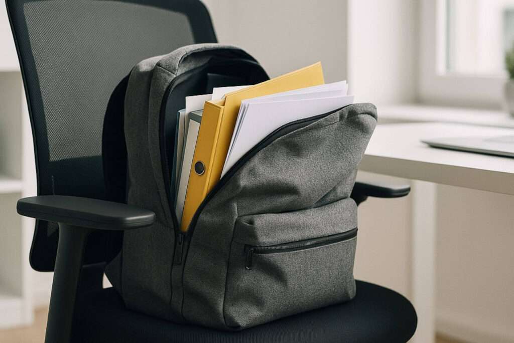 schreibtischstuhl mit rucksack ausbildung abbrechen
