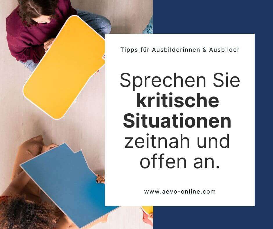 sprechen sie kritische situationen zeitnah und offen an
