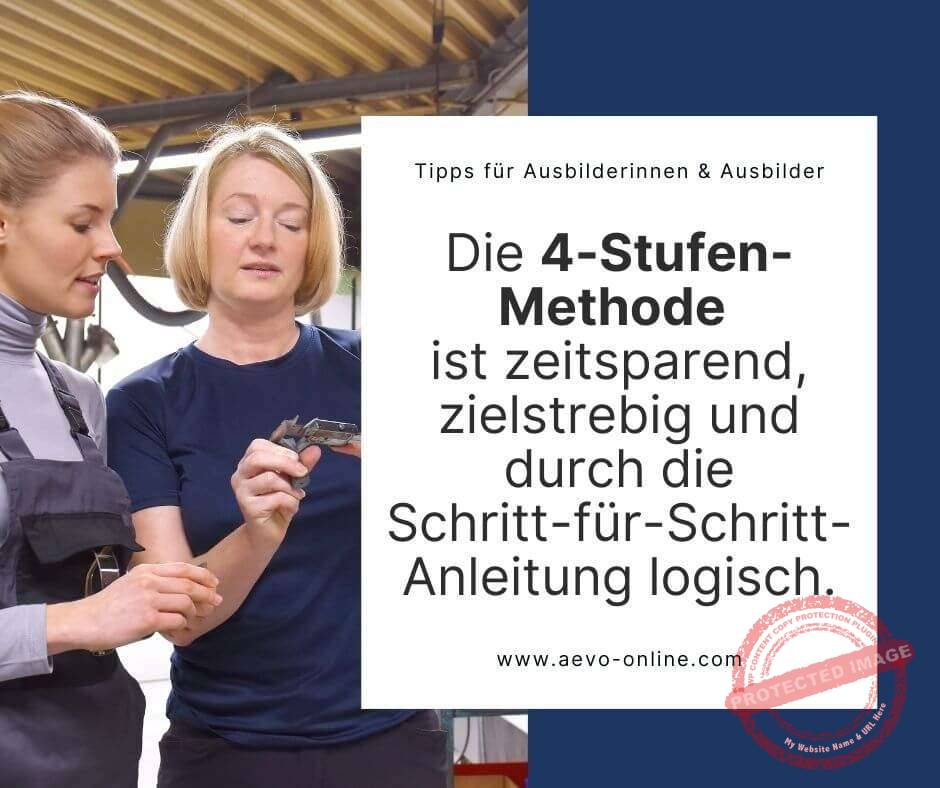 aevo-prüfung - ausbildungsmethode - vier-stufen-methode | aevo online die  stufen methode ist zeitsparend zielstrebig und durch die schritt für schritt anleitung logisch